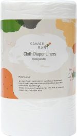 KaWaii Baby Cloth Diaper Liners Biodegradable Unscented Nappy Liner Rolls, SGS Certified 11 X 7”, 100 Sheets/Roll - Pack of 4 Rolls - Image 4